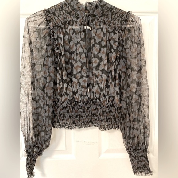 FREE PEOPLE TWYLA SPOTTED PRINT BLOUSE - Size XS - Picture 6 of 13